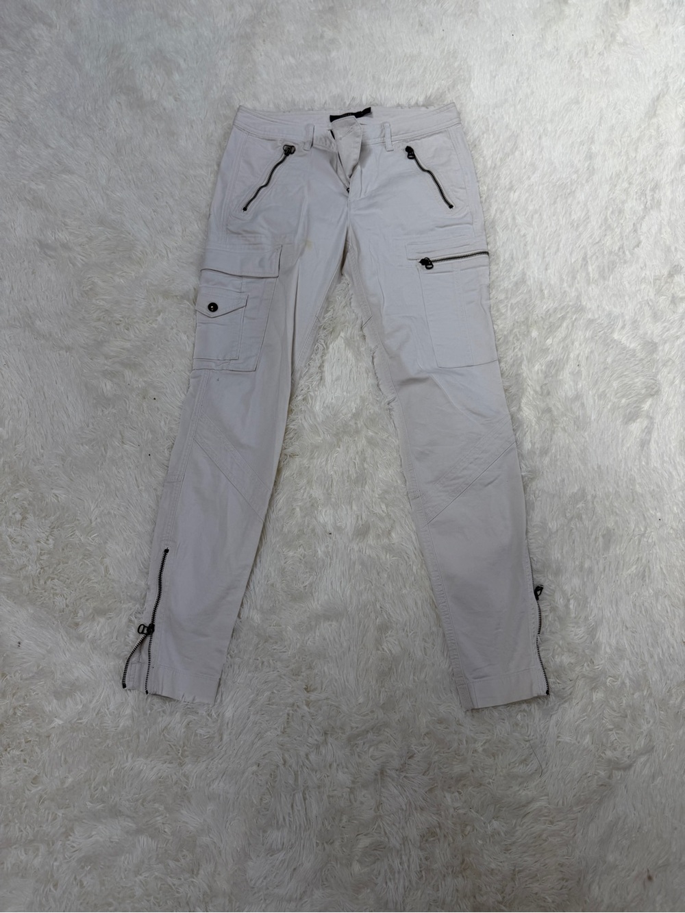 Ralph Lauren Light Gray Cargo Pants with Zip Details
